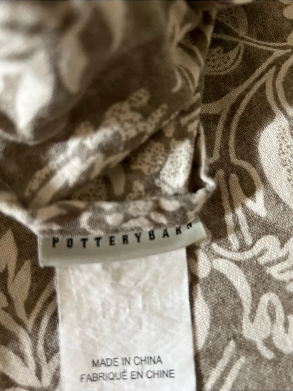 Pottery Barn Retired Alessandra Scroll Linen Full Queen Duvet Cover Taupe/Gray
